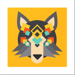 Tribal Ethnic Wolf Posters and Art